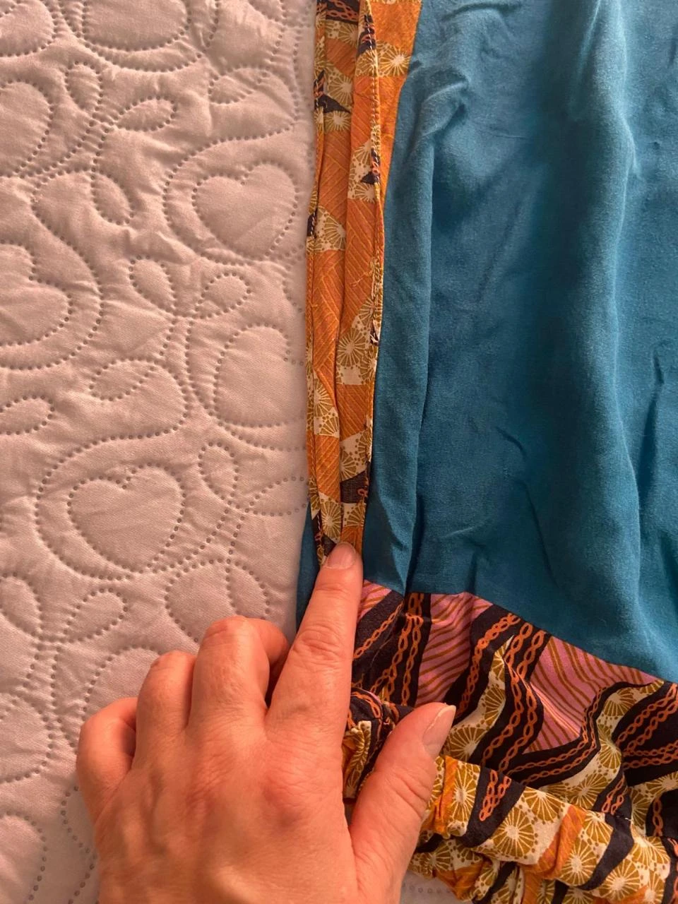 Blusón, caftán estilo étnico, azul turquesa y dorado - SuiteBlanco. Talla Única – photo 9